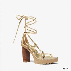 MICHAEL Michael Kors Gold Strappy Block Heels